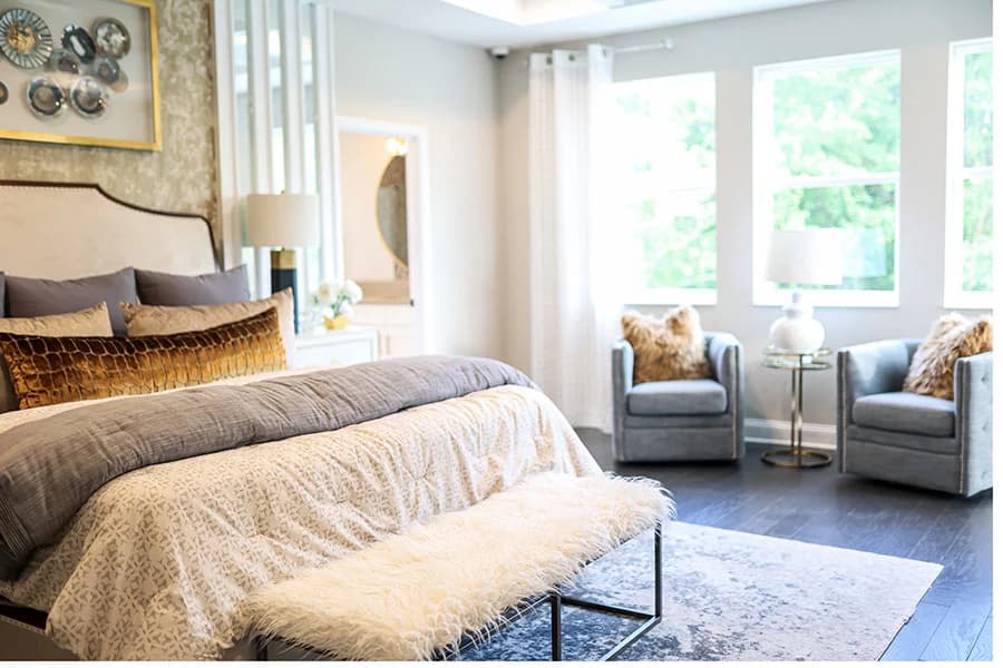 bedroom with different textures