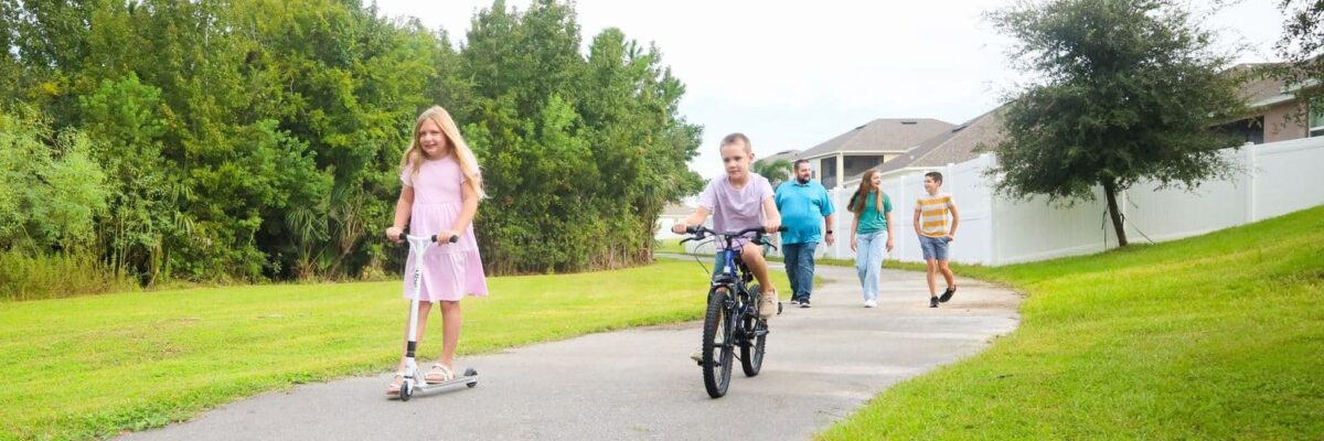 children playing in road