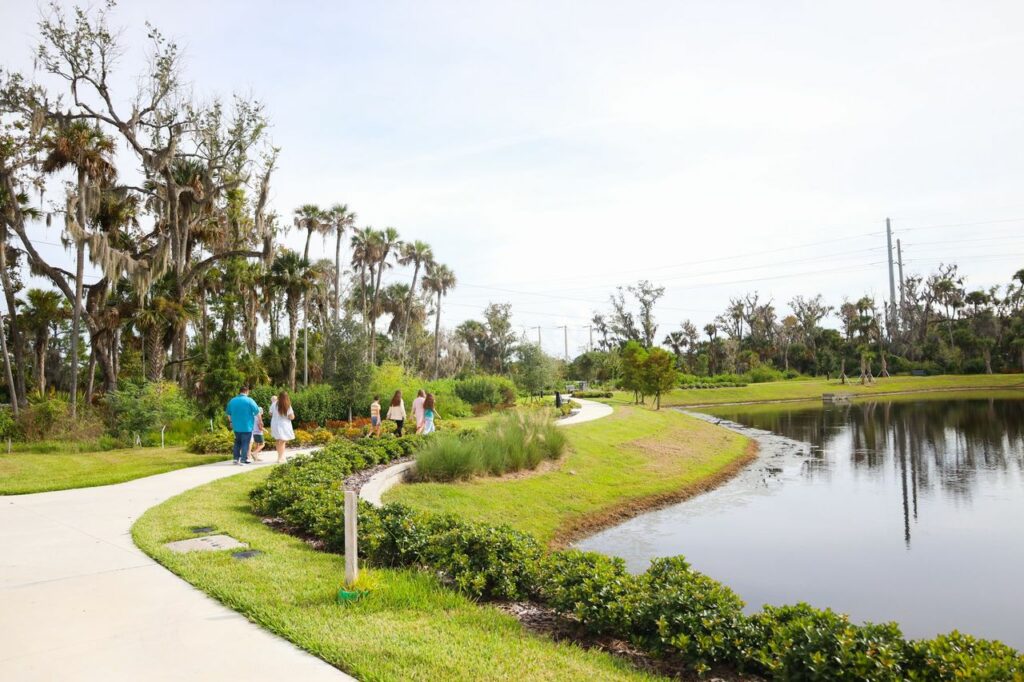 Family walking in rivington area